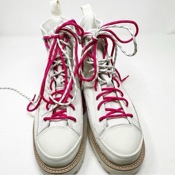 Converse All Terrain Leather Boot Pink Laces Hightop Sneakers Size 10 - Picture 5 of 11